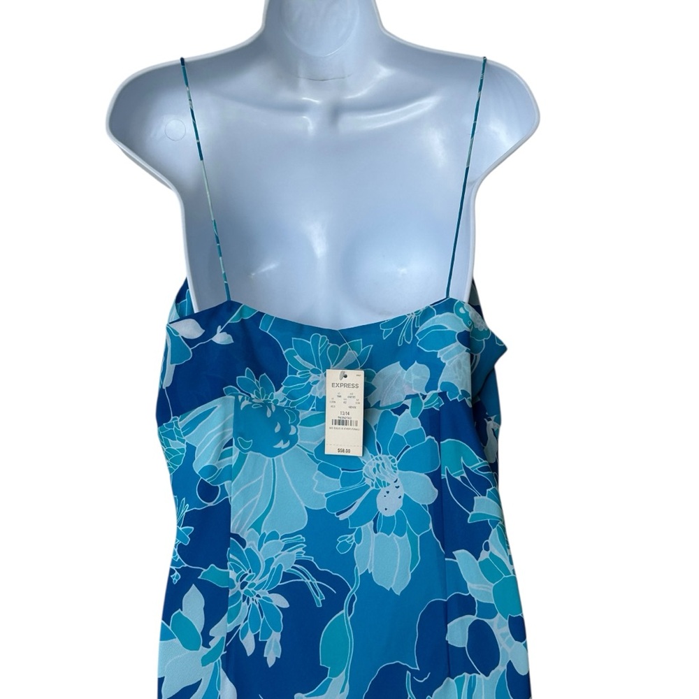 NWT Express Y2K VTG babydoll Floral Blue coquette Dress Whimsigoth - Picture 8 of 14